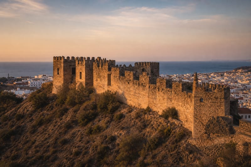 The Alcazaba gilded by the sunset light